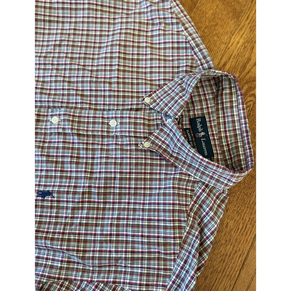 Polo Ralph Lauren Long Sleeve Multicolor Classic Button Down XL 17 Plaid
